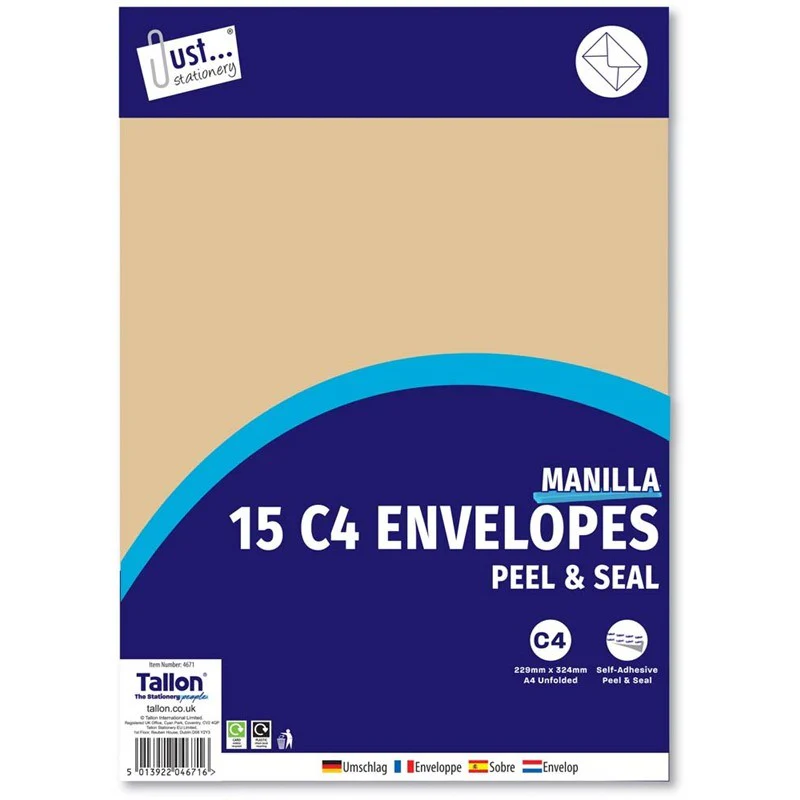 15 Manila Envelopes C4 80gsm