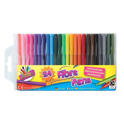 24 Fibre Tip Colouring Pens