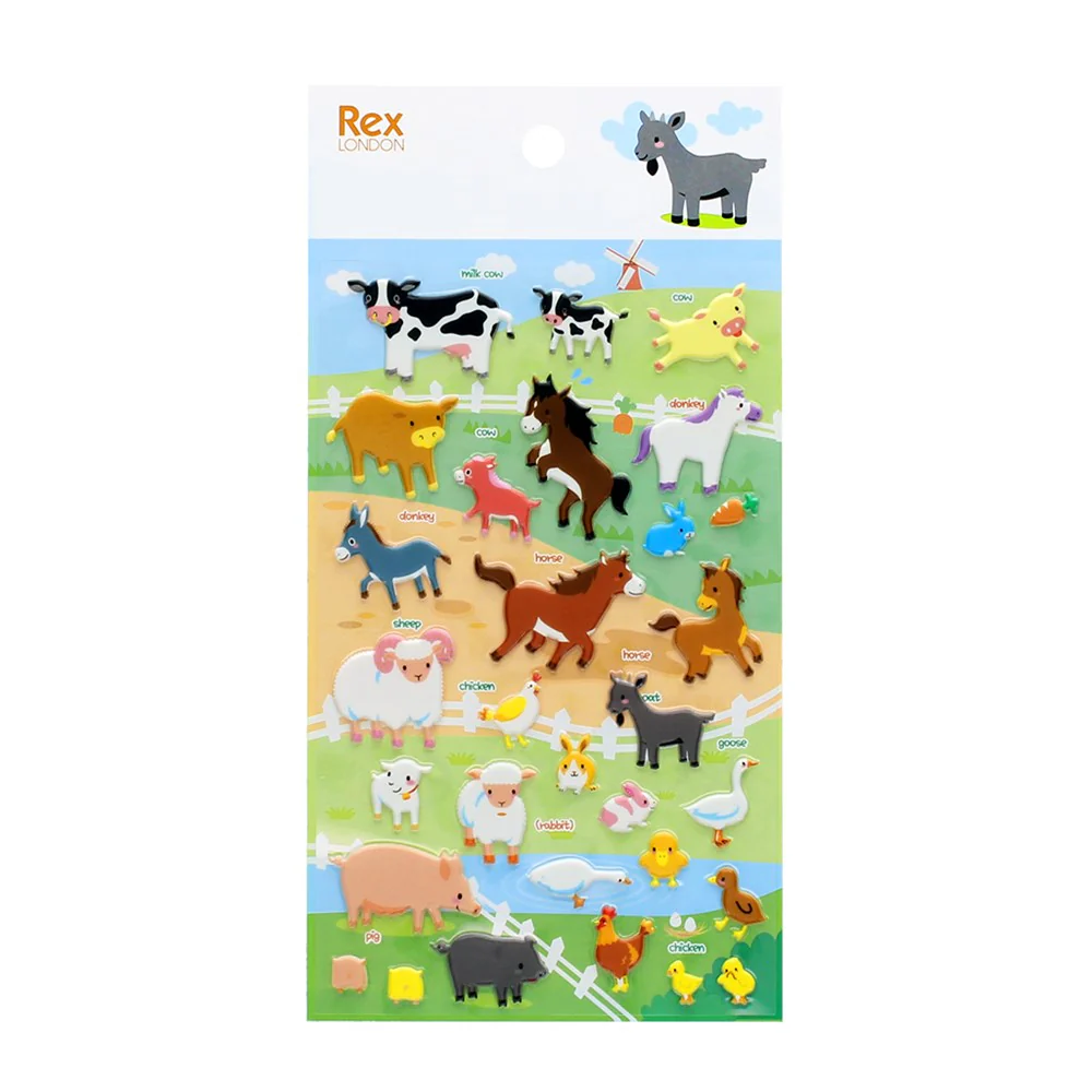 3D puffy stickers - Farm Animals