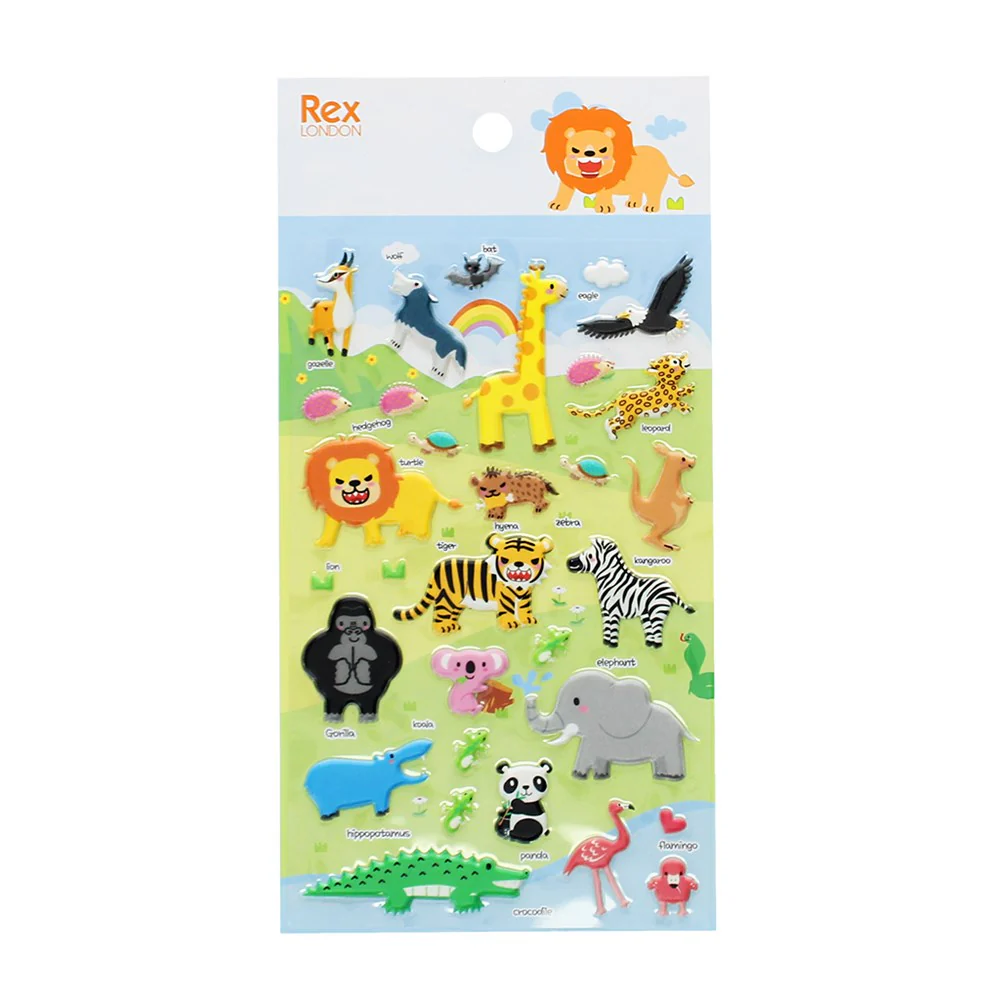 3D puffy stickers - Wild Safari Animals