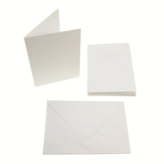 A6 White Card Blanks & Envelopes 10pk 300gsm