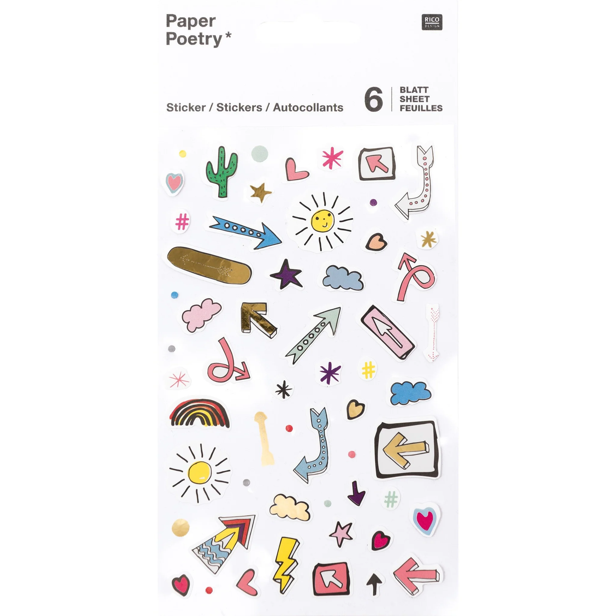 Paper Poetry Agenda Stickers Arrows