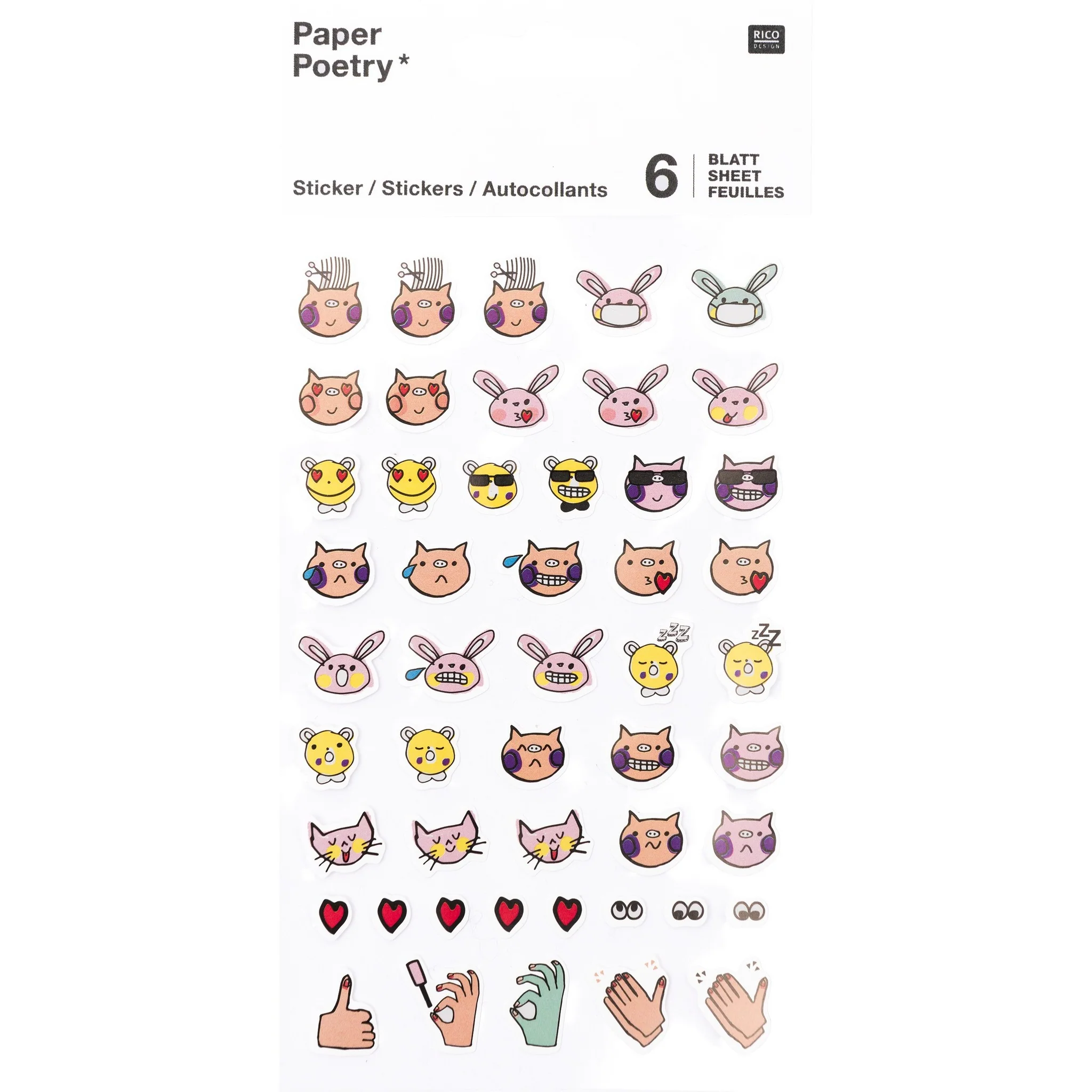 Paper Poetry Agenda Stickers Faces