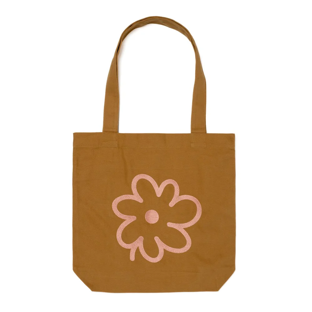 AW Tote Bag β Pink Flower Embroidery