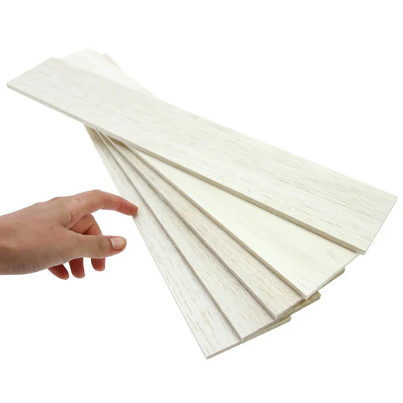 Balsawood 6.4 x 75 x 450 mm Bulk Pack 5 - Image 2