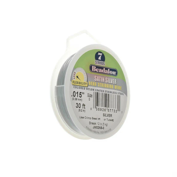 Beadalon: 7 Strand Wire: 0.38mm 9.2m Satin Silver