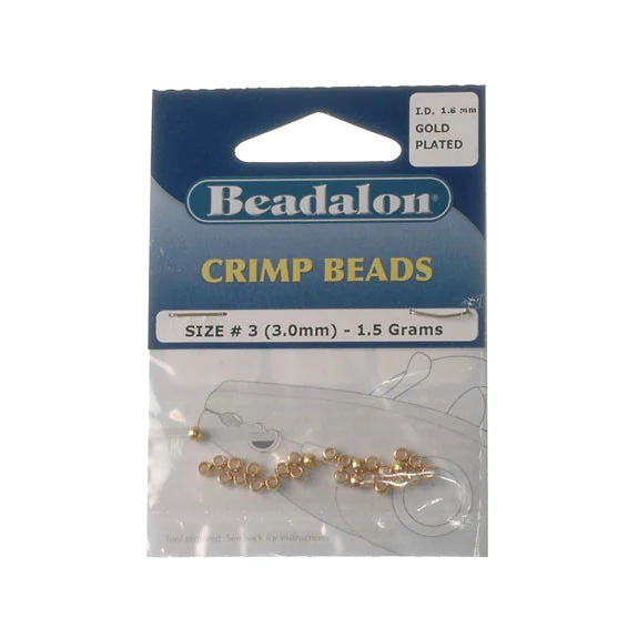 Beadalon: Crimp Bead 3.0mm 1.5g Gold Plate