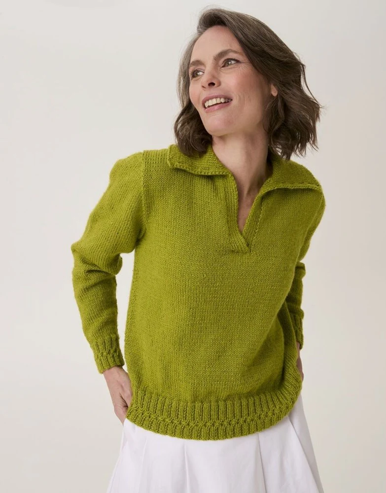 Branched Rib Polo Sweater Pattern