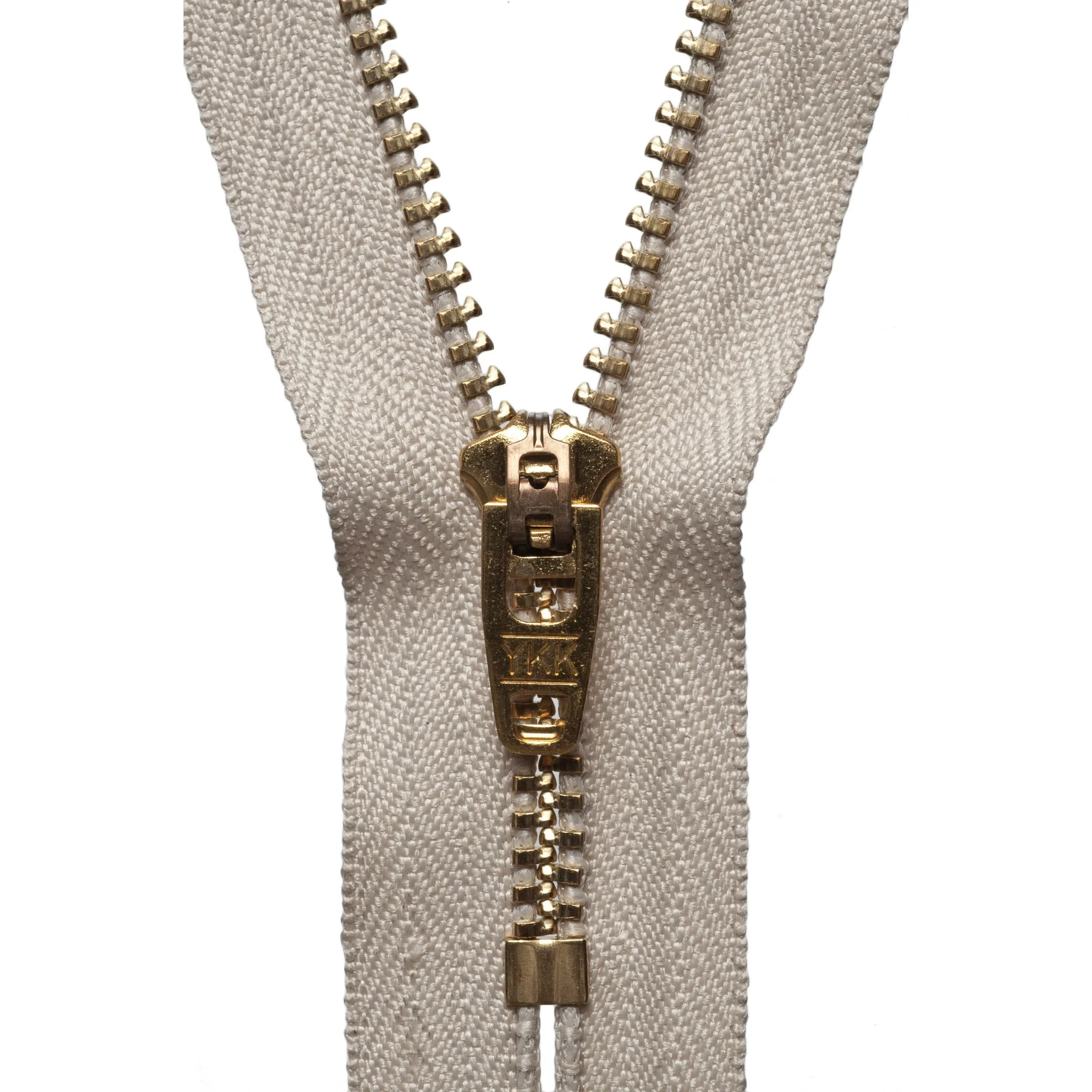 Brass Jeans Zip - 10cm - Beige