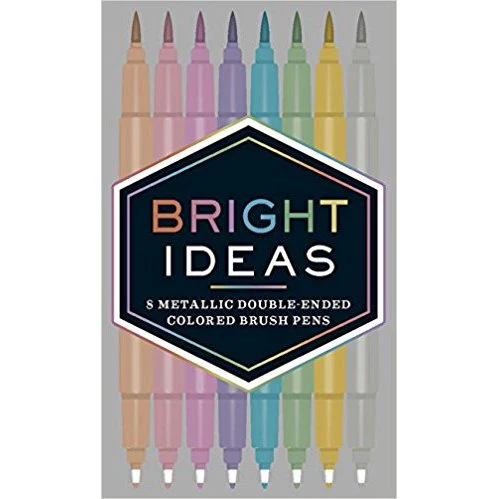 Bright Ideas Metallic Double-ended Colored Brush Pens: 8 Colored Pens