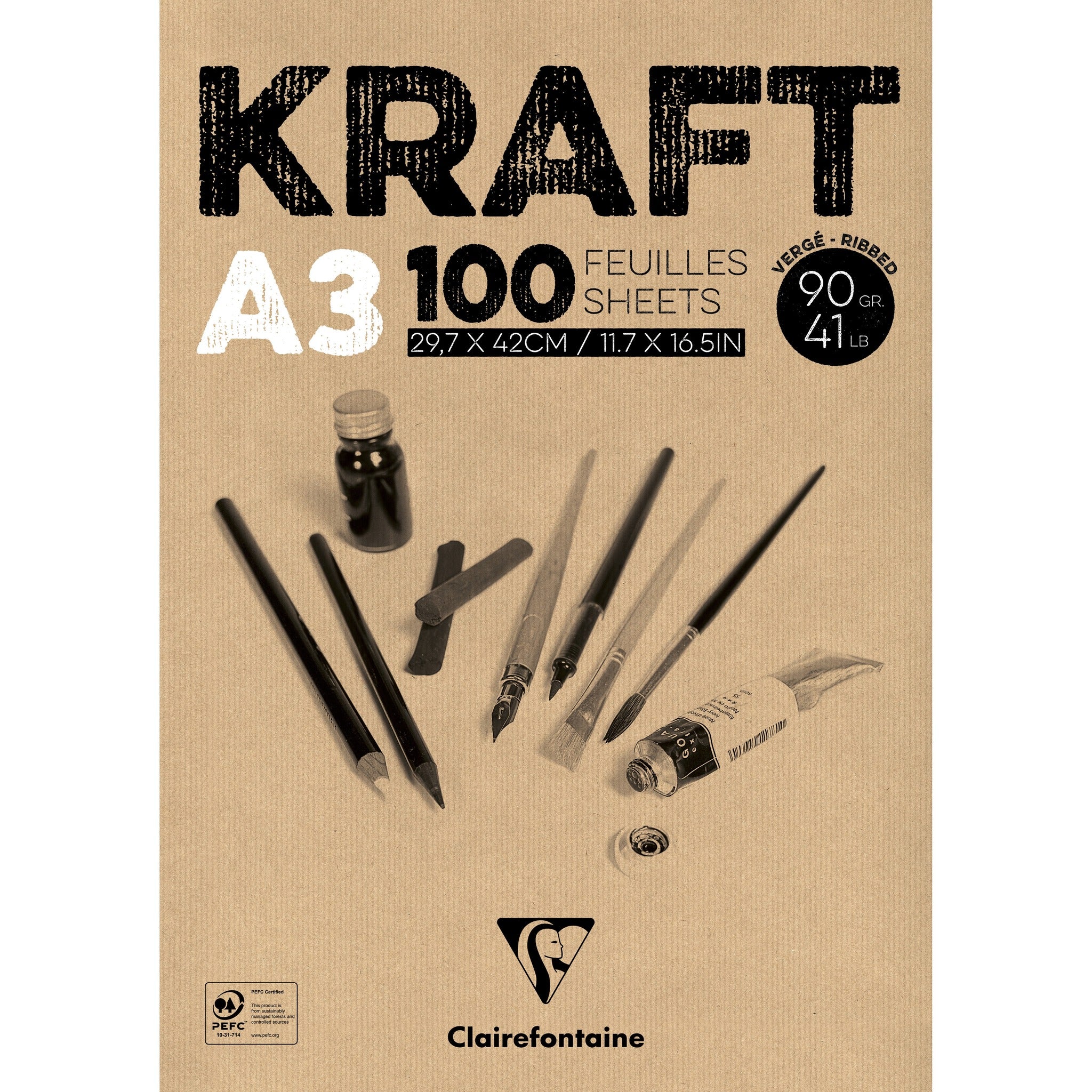 Brown Kraft glued Pad A3