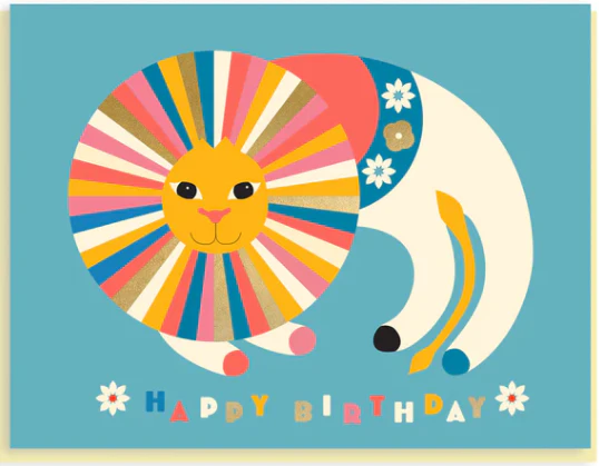 Bureau Alice Birthday Lion Card