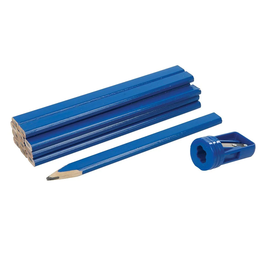 Carpenters Pencils & Sharpener Set 13pce