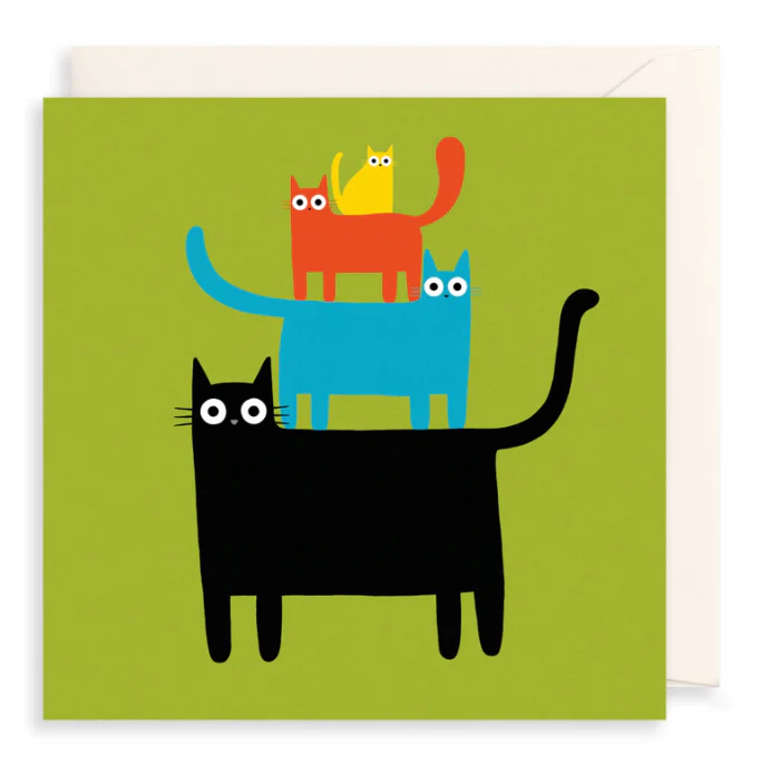 Cat Pyramid Greetings Card