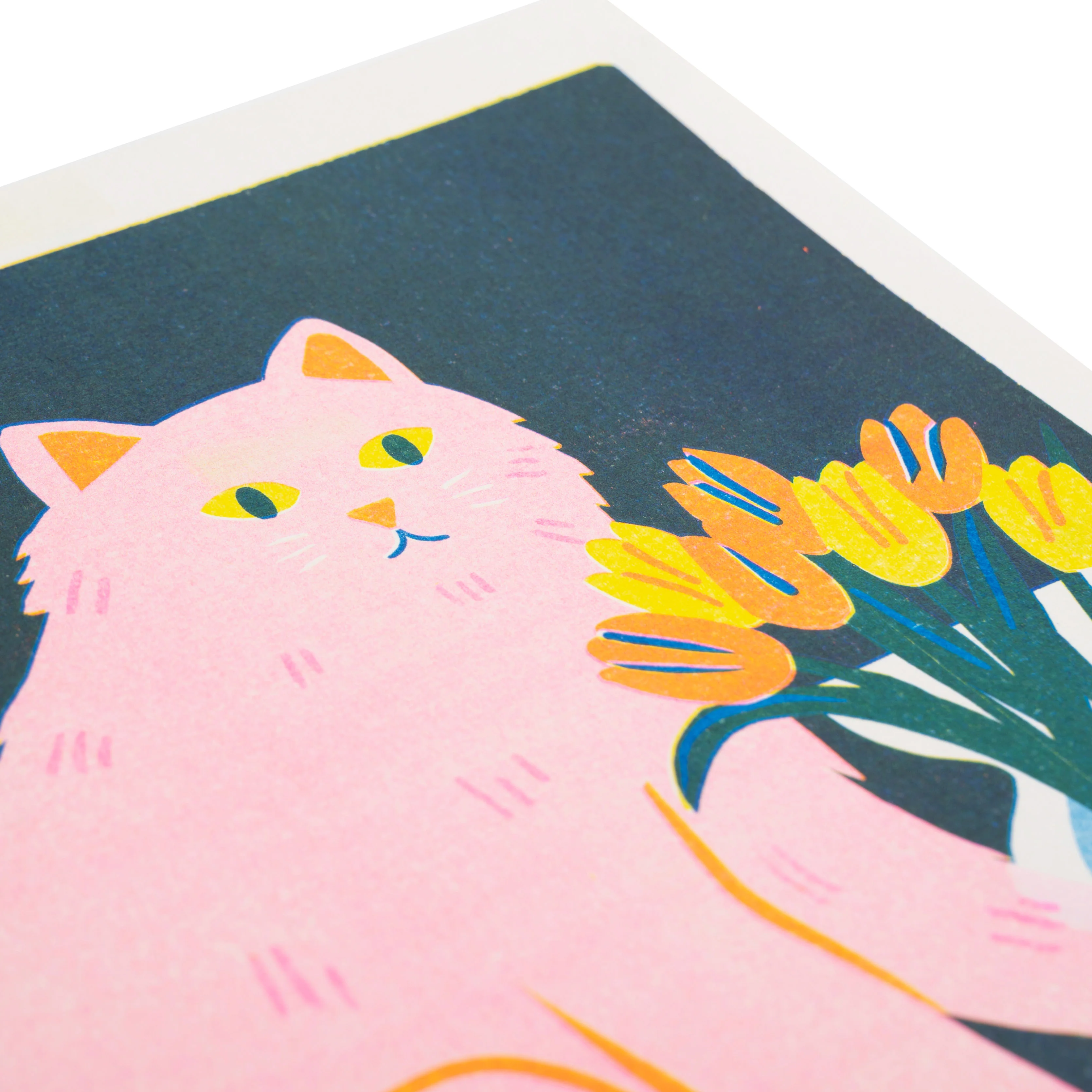 Cat with Flowers Print - Image 2