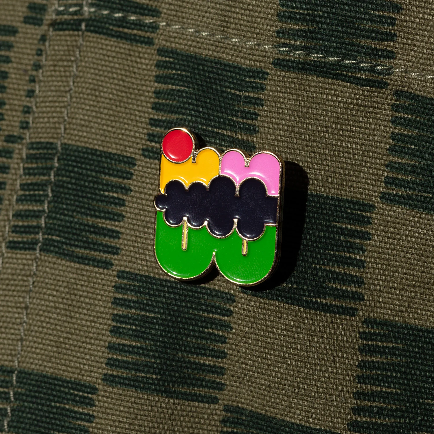 CB Pin Badge - Green and Navy - Image 2
