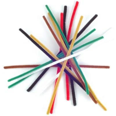 Chenille 9mm Astd - 15 Pk aka Pipe cleaners