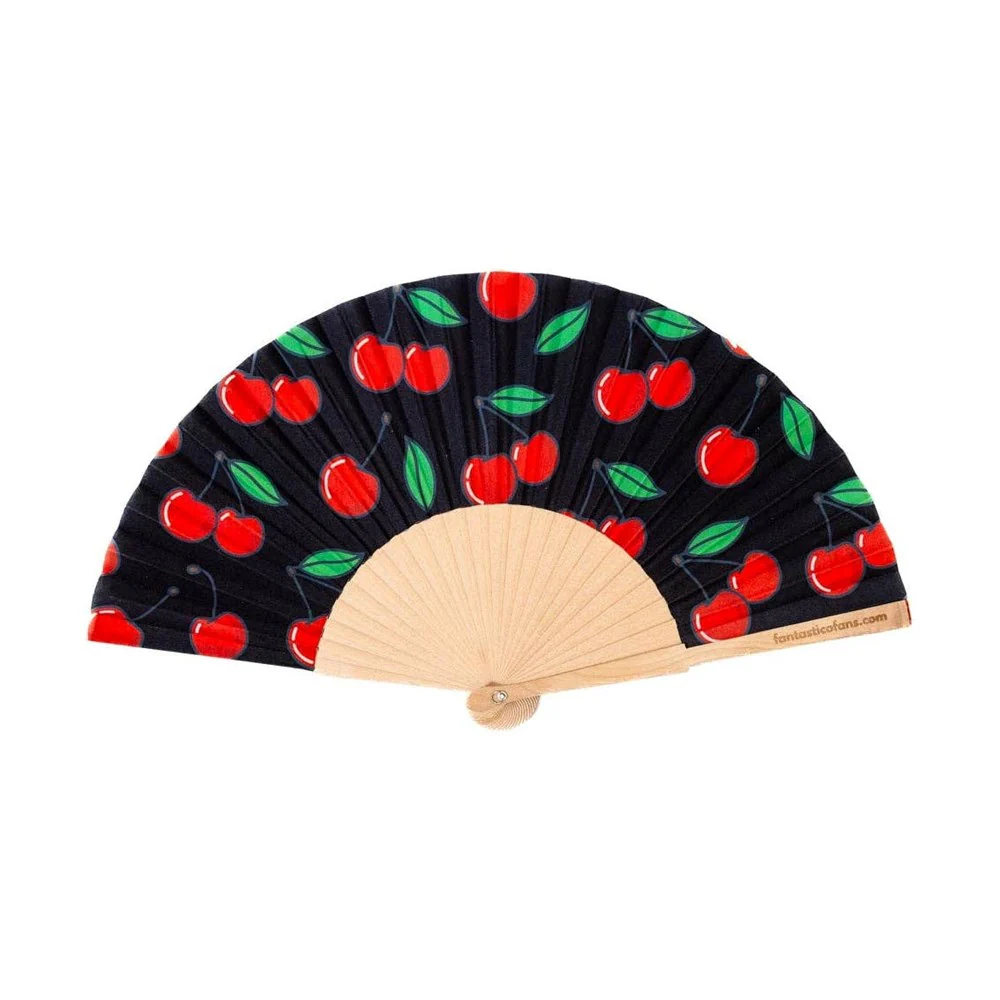Cherries 23cm Fan Black