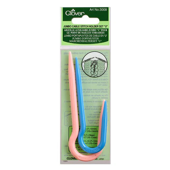 Clover Jumbo Cable Stitch Holder Set 'U'