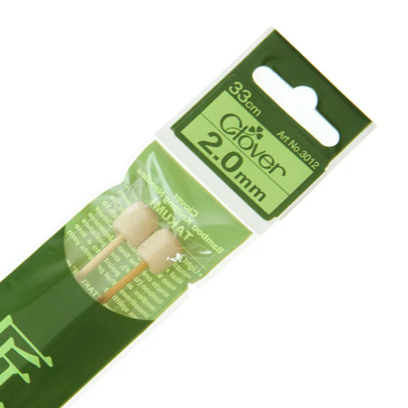 Clover Takumi Bamboo Knitting Needles - 2.0mm - 2pk