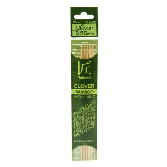 Clover Takumi Bamboo Knitting Needles - 3.25mm - 5pk