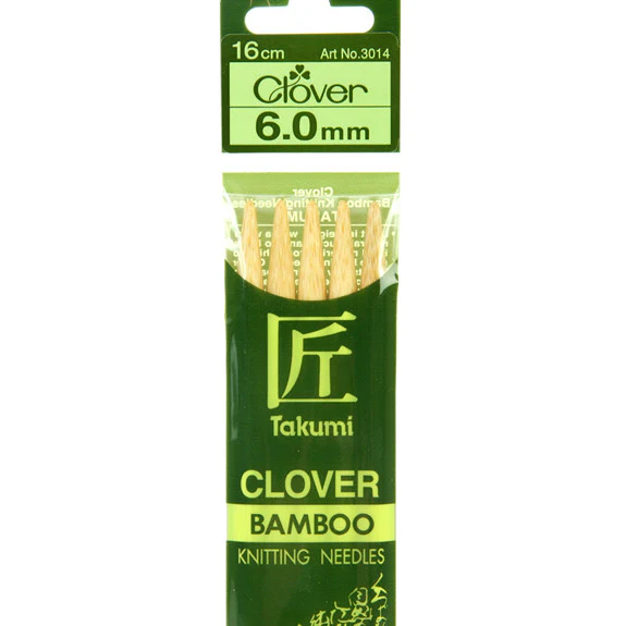 Clover Takumi Bamboo Knitting Needles - 6.0mm - 5pk - Image 2