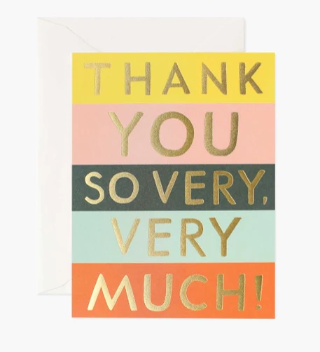 Colour Block Thank You Card