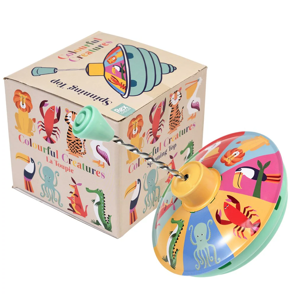 COLOURFUL CREATURES METAL SPINNING TOP