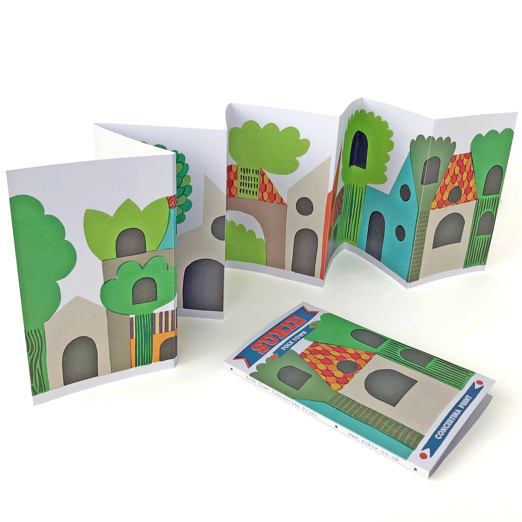 Concertina Print Folk Town