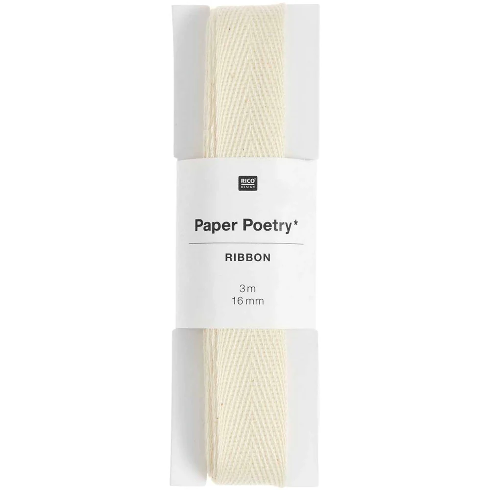Paper Poetry Natural Cotton Ribbon 16mm Nature