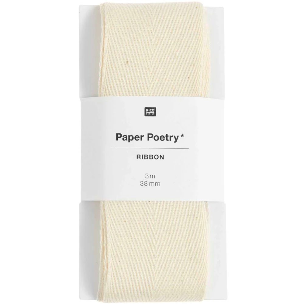 Paper Poetry Natural Cotton Ribbon 38mm Nature
