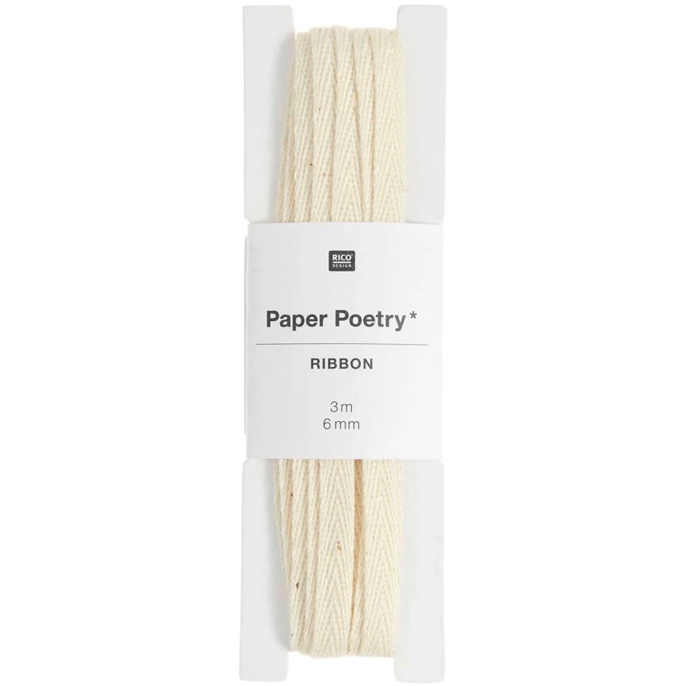 Paper Poetry Natural Cotton Ribbon 6mm Nature