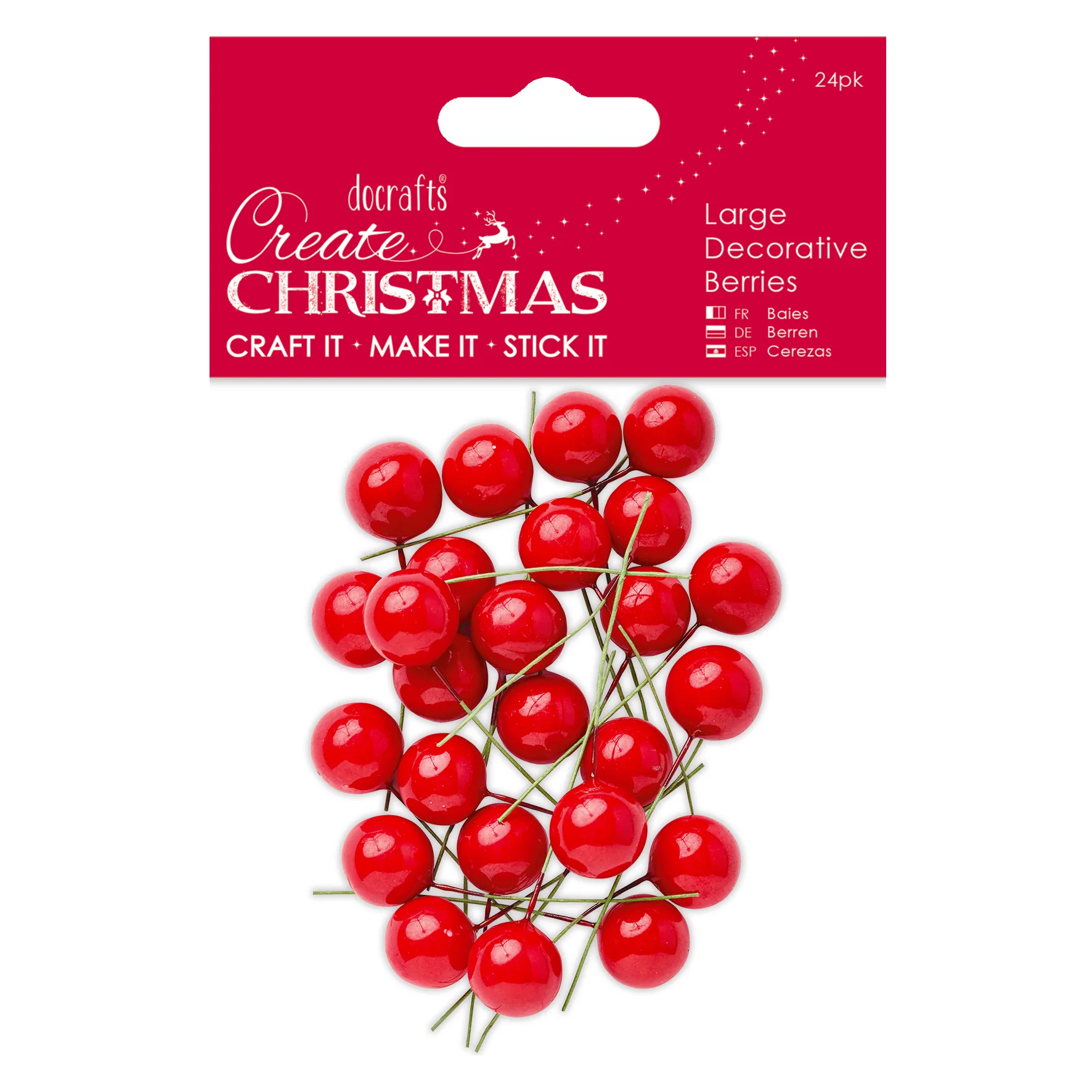Create Christmas - Large Decorative Berries 24pk