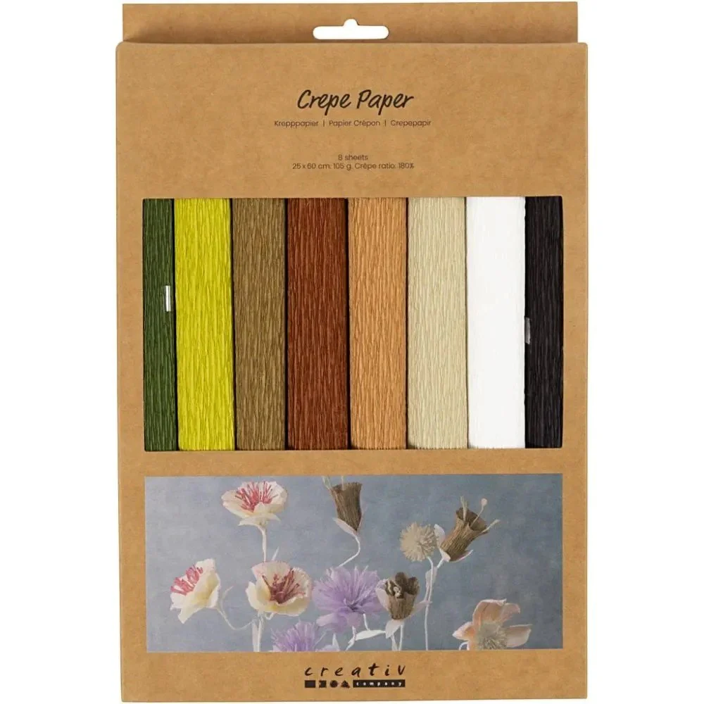 Crepe Paper Pack 8pc: Natural