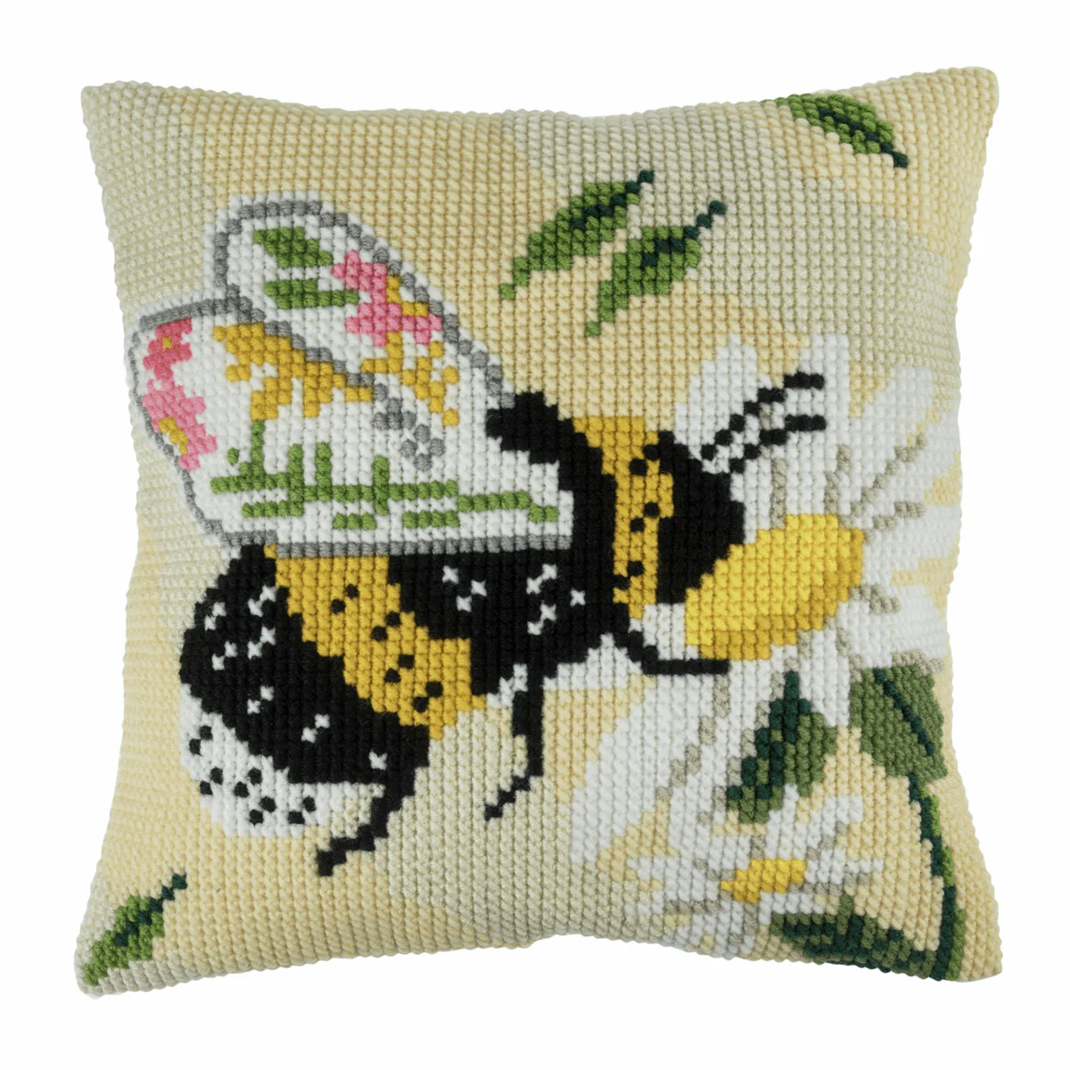 Cross Stitch Cushion Kit - Floral Bee - Image 2