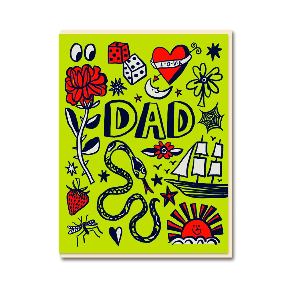 Dad Tattoo Card