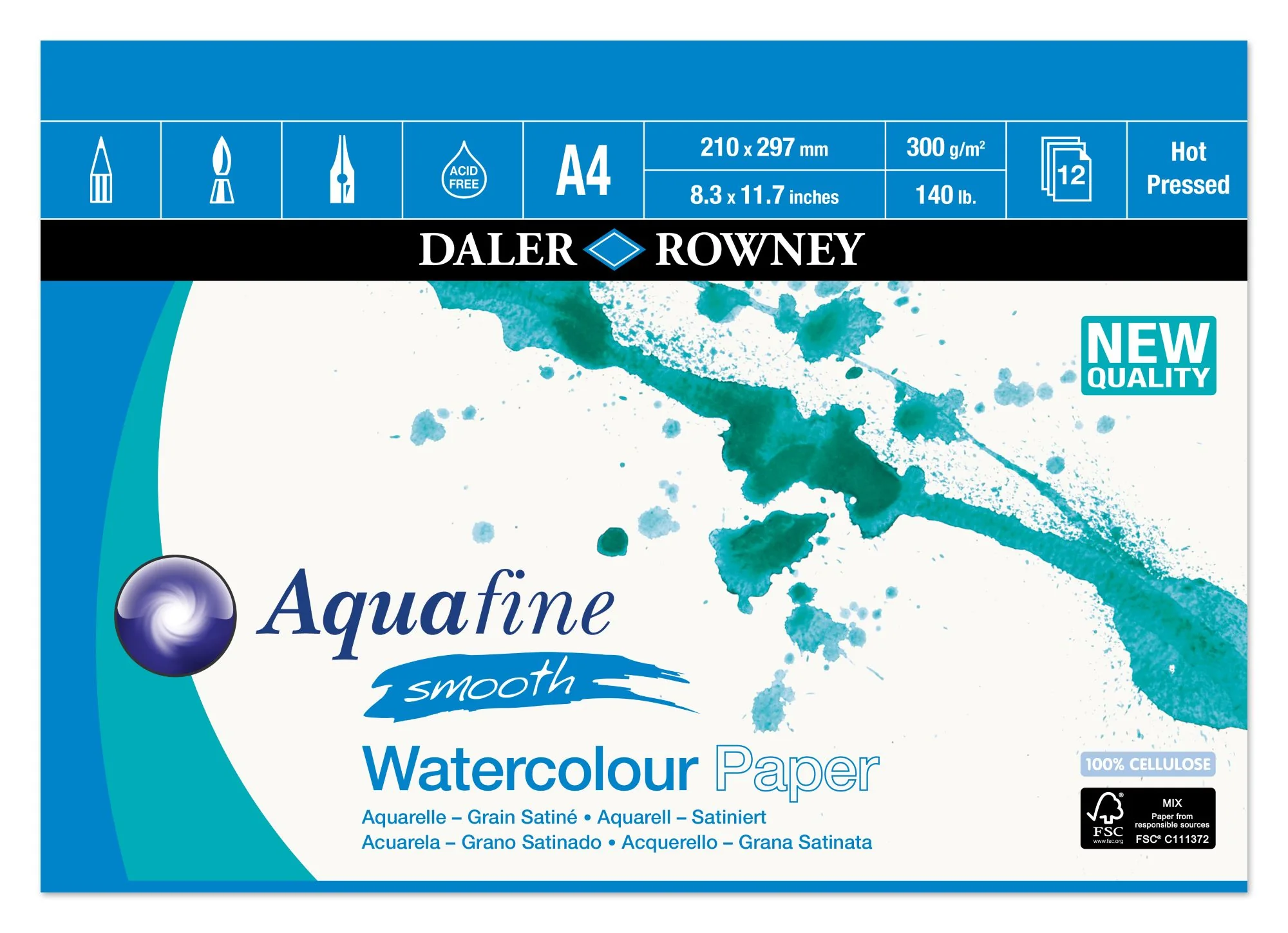 Aquafine Watercolour Smooth Pad A4