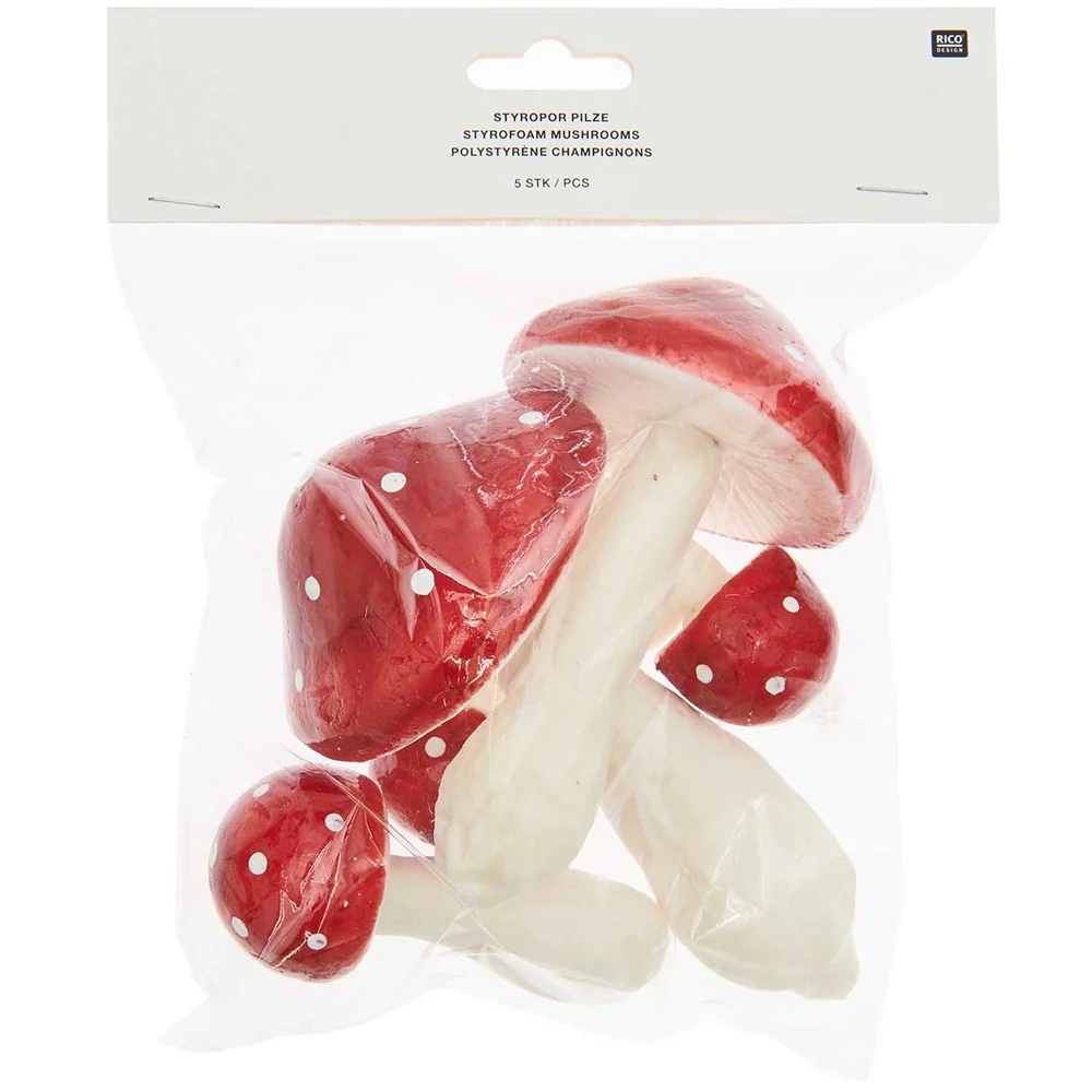 Rico Decorative Mushrooms 5pk