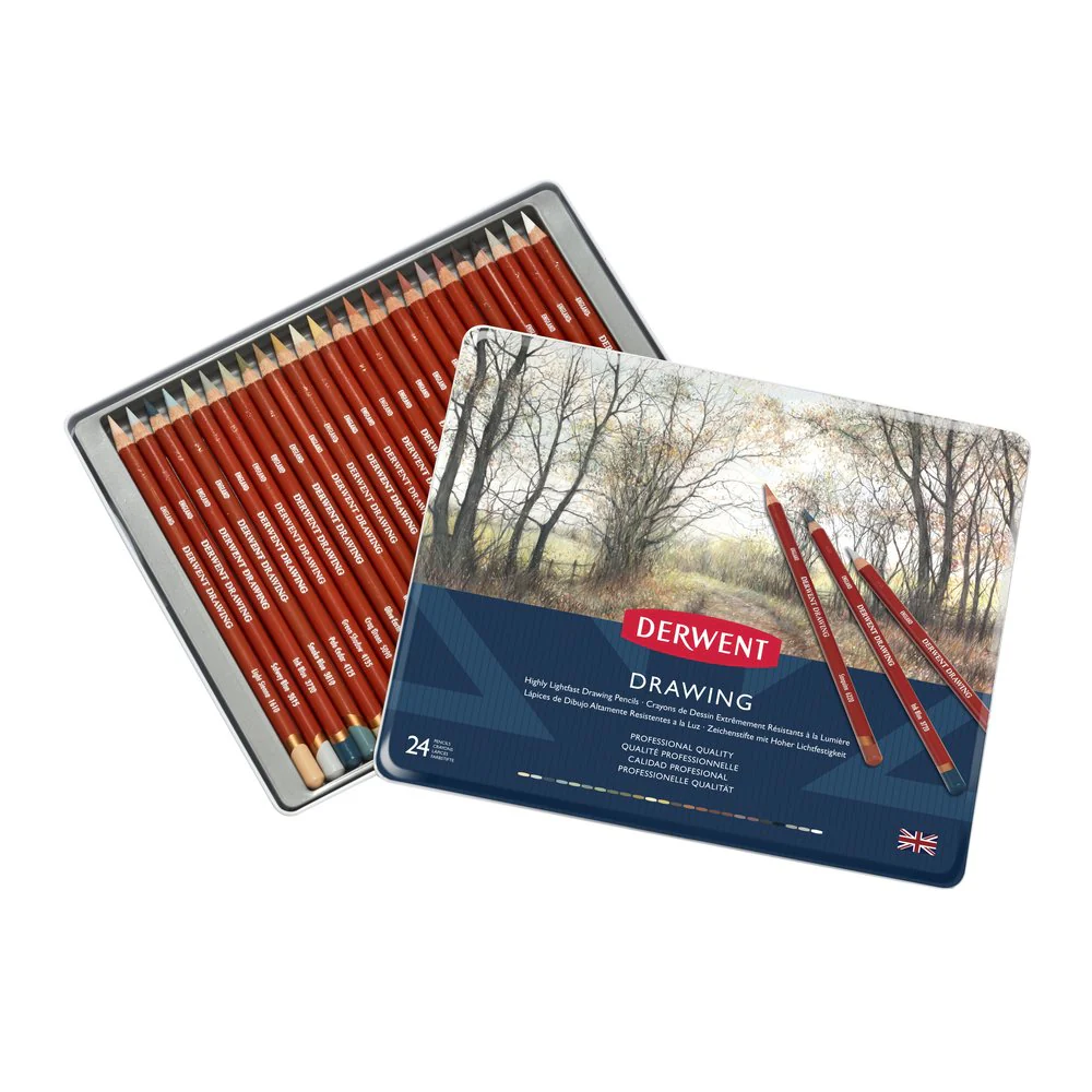 Derwent 24 Drawing Tin Set
