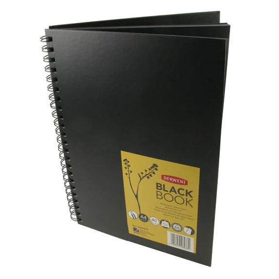 Derwent A4 Hardback Black Sketchbook Portrait