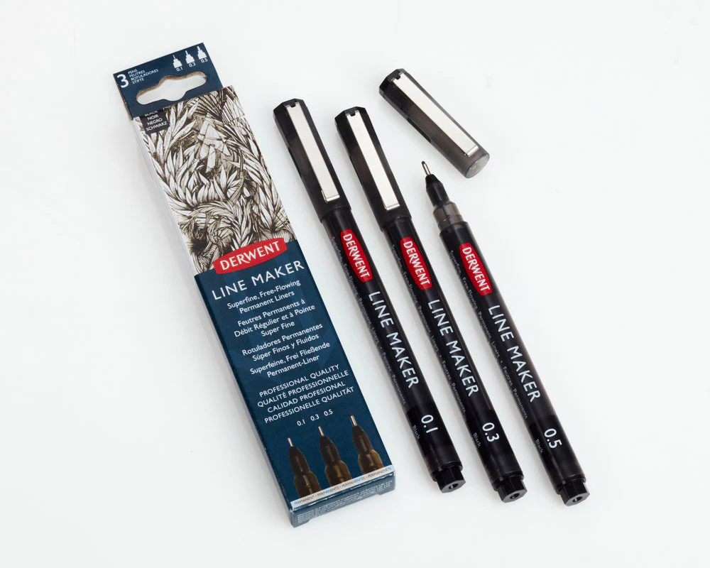 Derwent Line Maker 3 Pack Sepia - Image 2