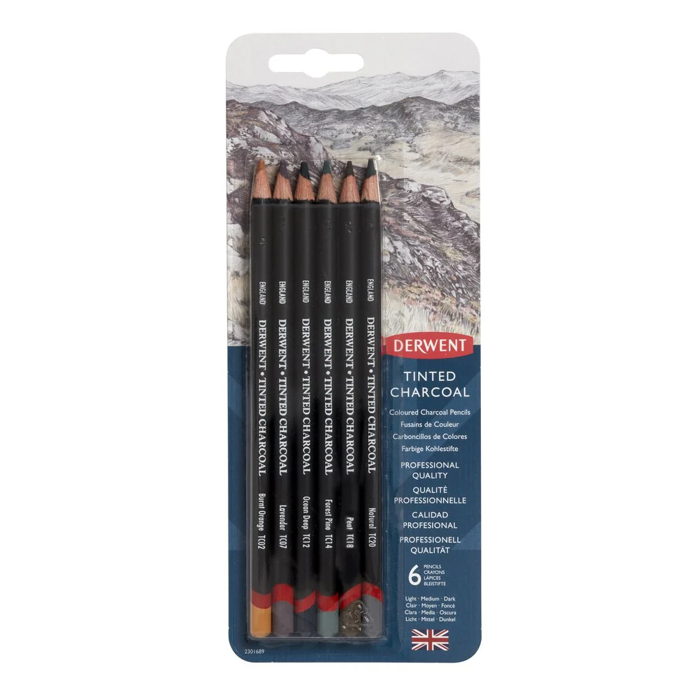 Derwent 6pk Tinted Charcoal