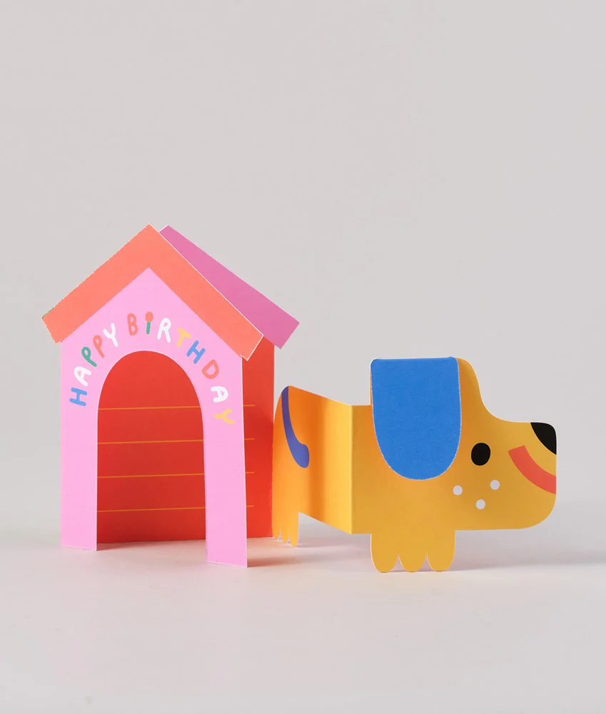 Dog In House Fold Out Card