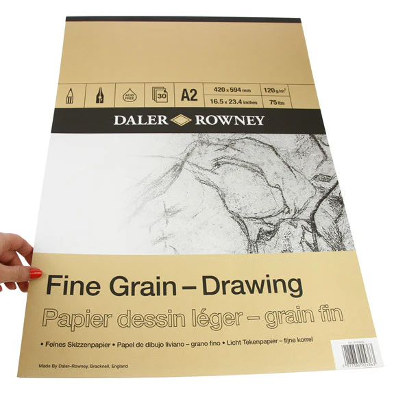 Fine Grain Drawing Pad Cartridge Paper A2 120gsm - Image 2