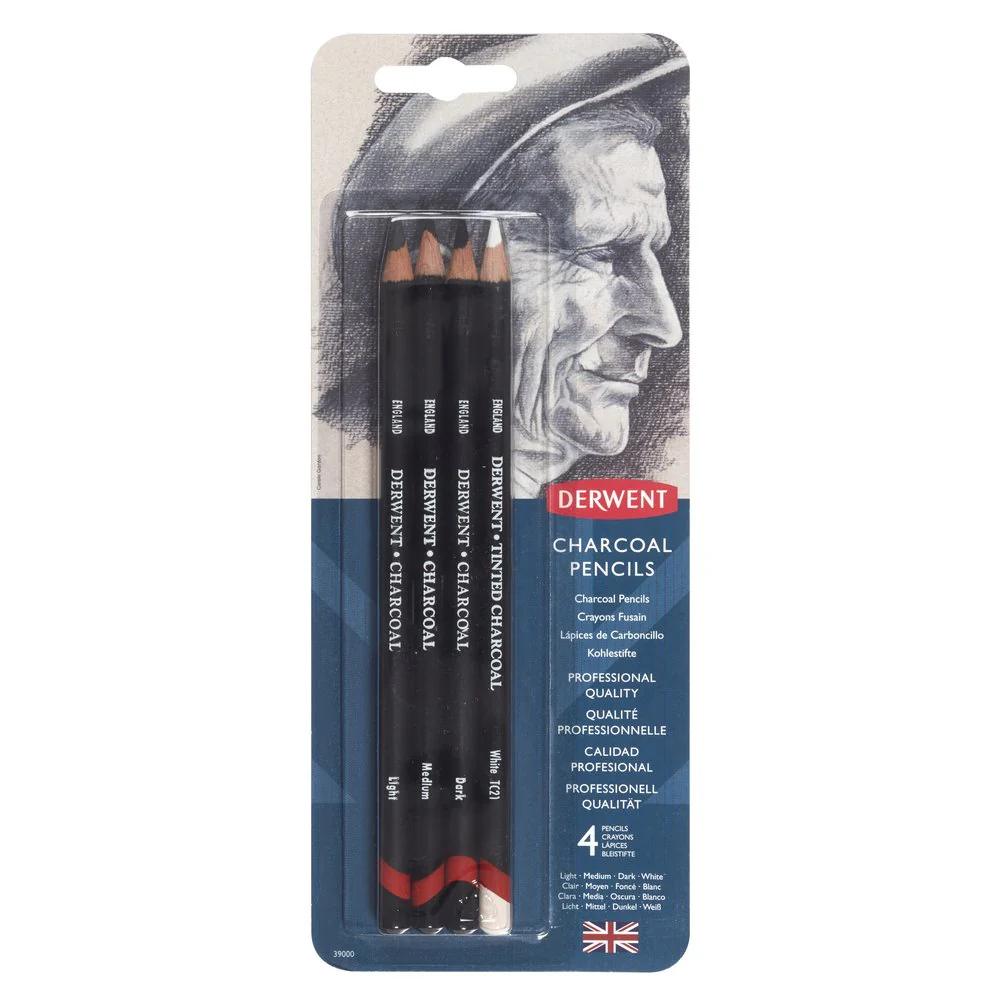 Derwent 4pk Charcoal Pencil