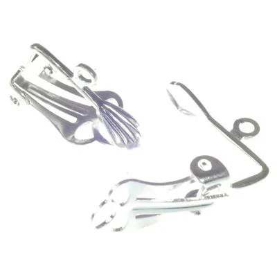 Ear Clips for drop type earrings Silver plated - 12 Pairs