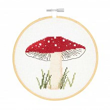 Rico Embroidery Kit Cross Stitch Mushroom