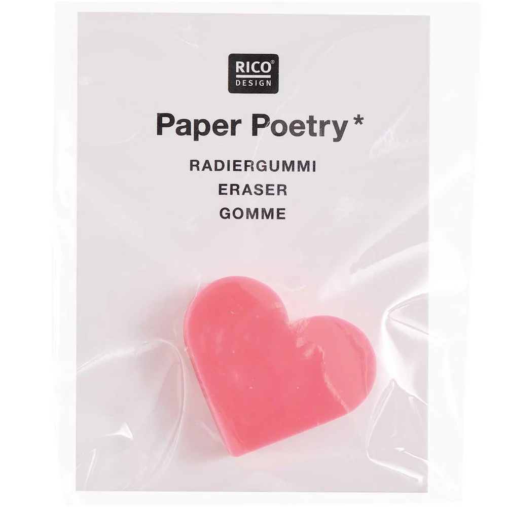 Paper Poetry Eraser Heart Neon Pink