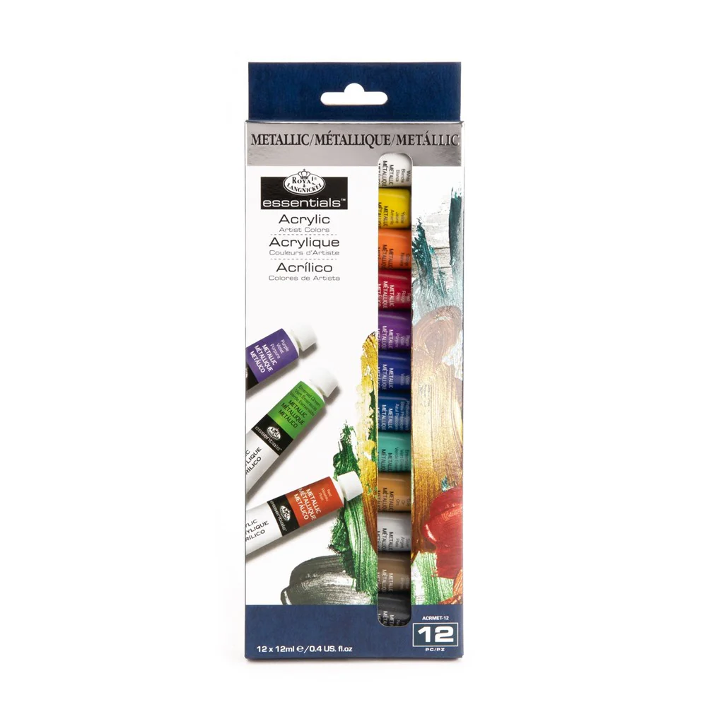 Essentials Acrylic Paint Metallic Set 12 x 12ml