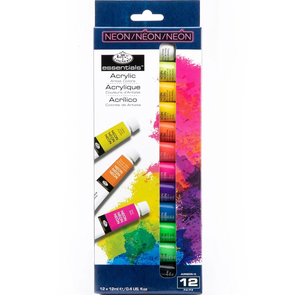 Essentials Acrylic Paint Neon Set 12 x 12ml